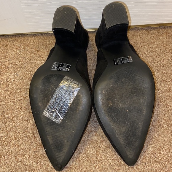 Faux suede chunky heel pointy closed toe sling backs, too small for me - Picture 6 of 7